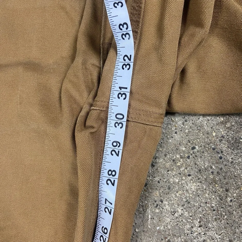Carhartt Washed Duck Dungaree Size 36x30 Brown Utility Work Wear Pant B11 BRN